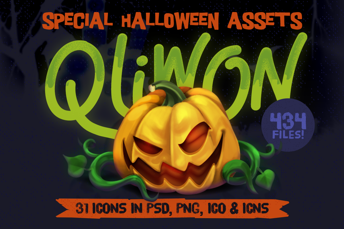 Qliwon: Halloween Iconic Set, an Illustration by Weirdsgn Store (Photo 1 of 7)