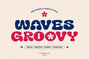 Groovy Waves - Retro Font, a Handwritten Font by figuree studio (Thumbnail 1 of 10)