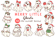 Christmas Ghost PNG Clipart Bundle, a Seasonal Illustration by LemonDesign (Thumbnail 1 of 3)