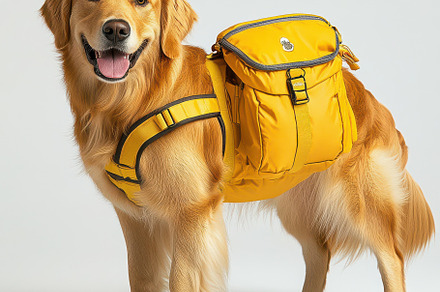 Golden Retriever dog wearing a golde, an Animal Photo by Pixeness