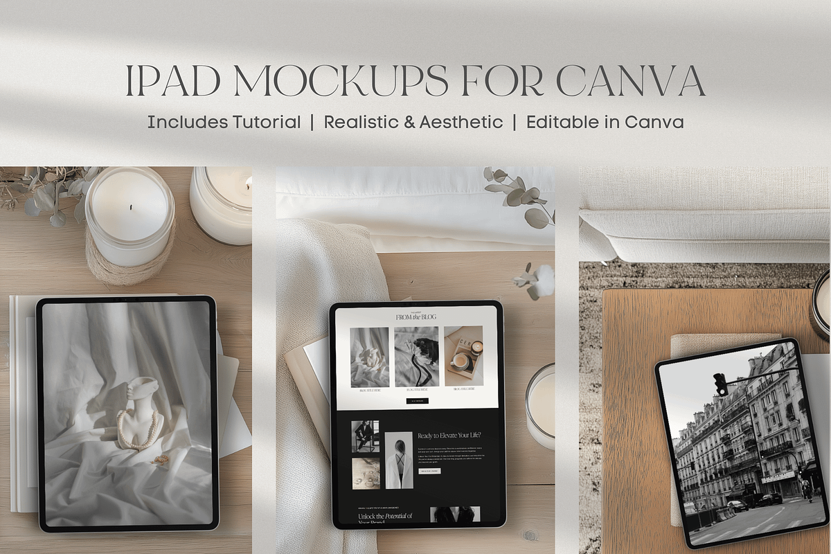 Canva iPad Boho Mockups, a Mockup by Asha Glenn Design Studio (Photo 2 of 20)