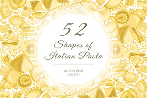 Big set of Illustrated Italian pasta, an Object Graphic by Yummy