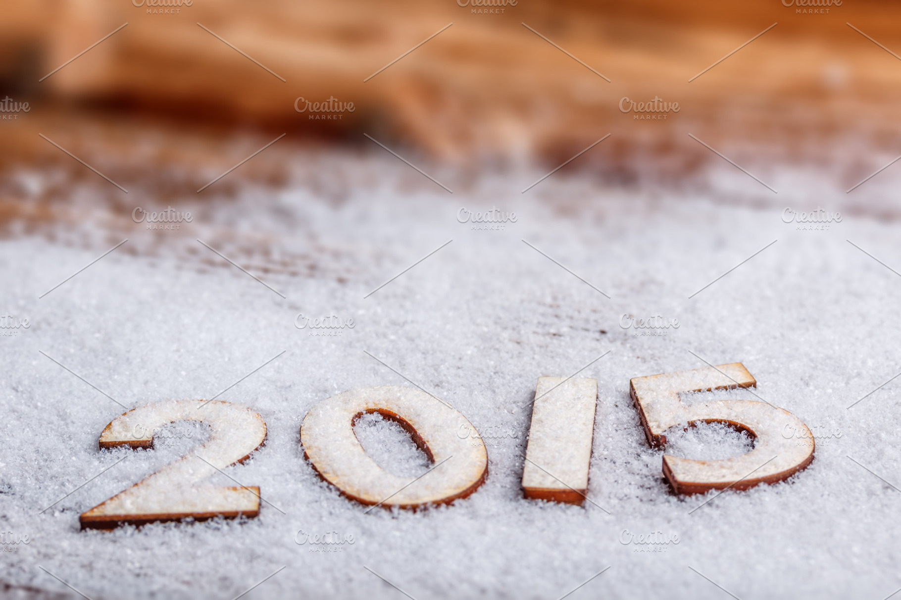 2015 year wooden figures featuring new, year, and 2015