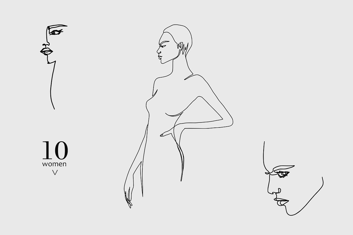 One Line Fashion. Line Art Women, a Person Illustration by AnMark (Photo 3 of 17)