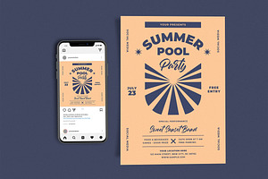 Summer Pool Party Template Set