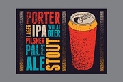 Beer grunge vector poster set., a Food Illustration by PoPaShop (Thumbnail 3 of 9)