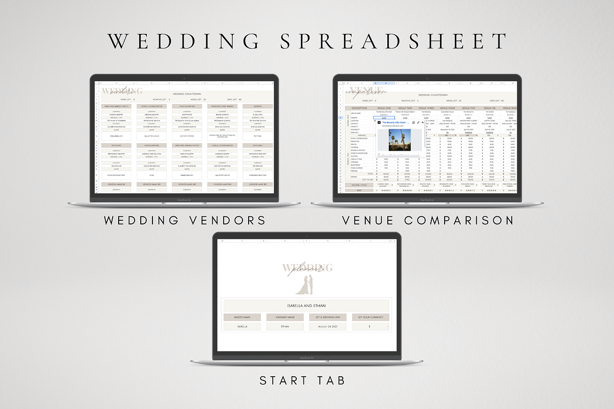 Digital Wedding Spreadsheet, a Templates & Theme by BRANDcontent (Photo 5 of 8)
