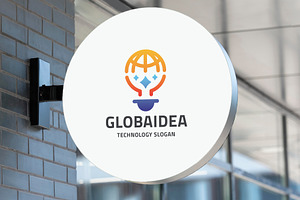 Global Idea Light Bulb Logo, a Branding & Logo Template by Design_Planet