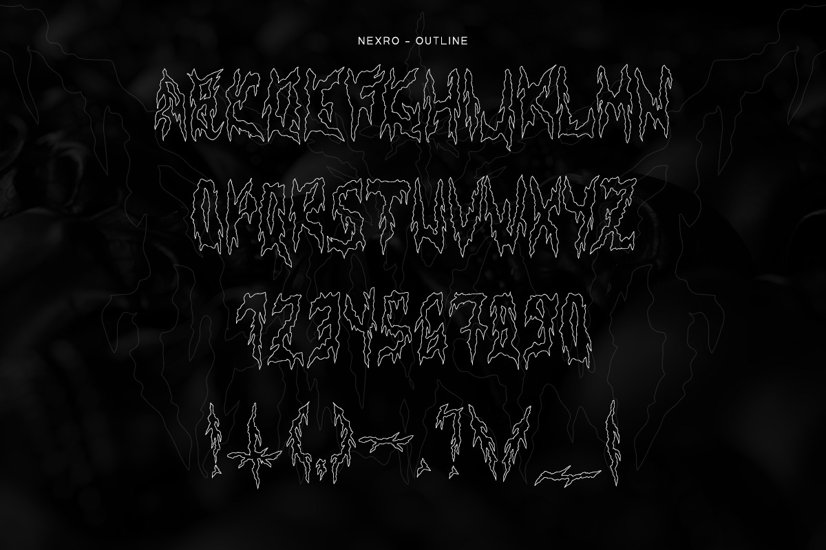 NEXRO - BLACK METAL TYPEFACE, a Blackletter Font by saintricchi (Photo 4 of 5)