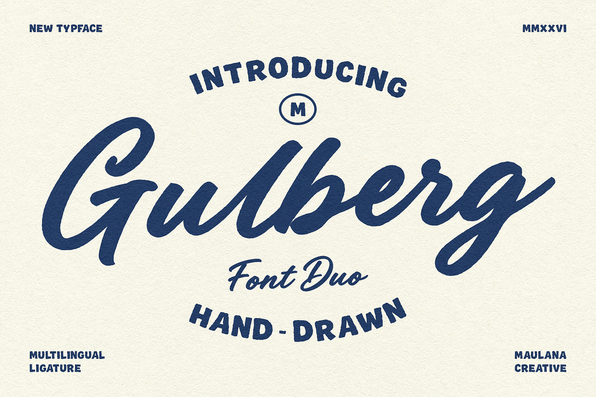 Gulberg Dry Font Duo Script Sans, a Script Font by Maulana Creative (Photo 1 of 7)