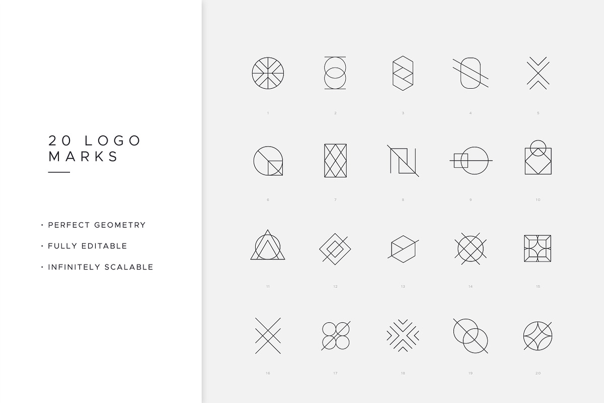 Bundle - Minimal Geometric Logos, a Branding & Logo Template by Davide ...