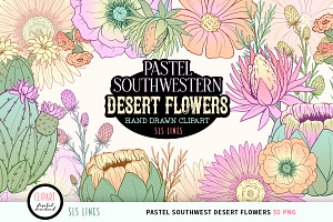 Southwestern Desert Flowers Clipart