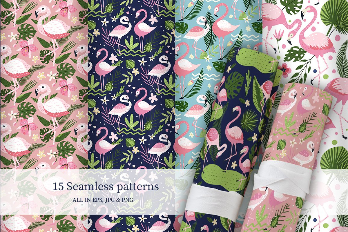 Flamingo Gardens illustration bundle, an Animal Illustration by Red Ink (Photo 6 of 12)