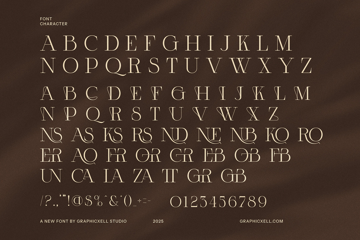 Monse Ligature Serif Font, a Serif Font by Graphicxell (Photo 8 of 8)