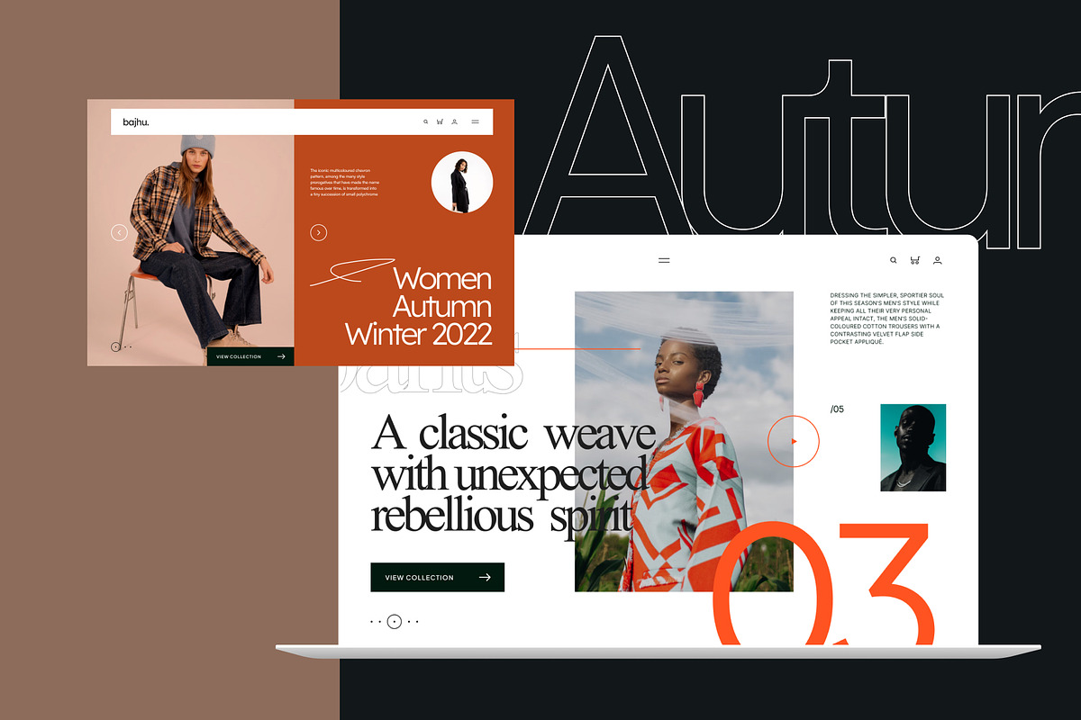 Bajhu - 15 Figma Fashion Web Headers, an UI Kit Template by neuwebz (Photo 4 of 6)
