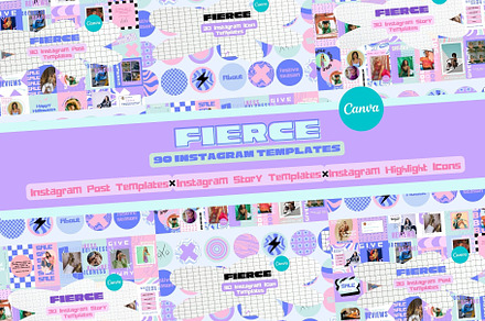 Fierce Instagram Templates Bundle, a Social Media Template by HellYeahDesigns