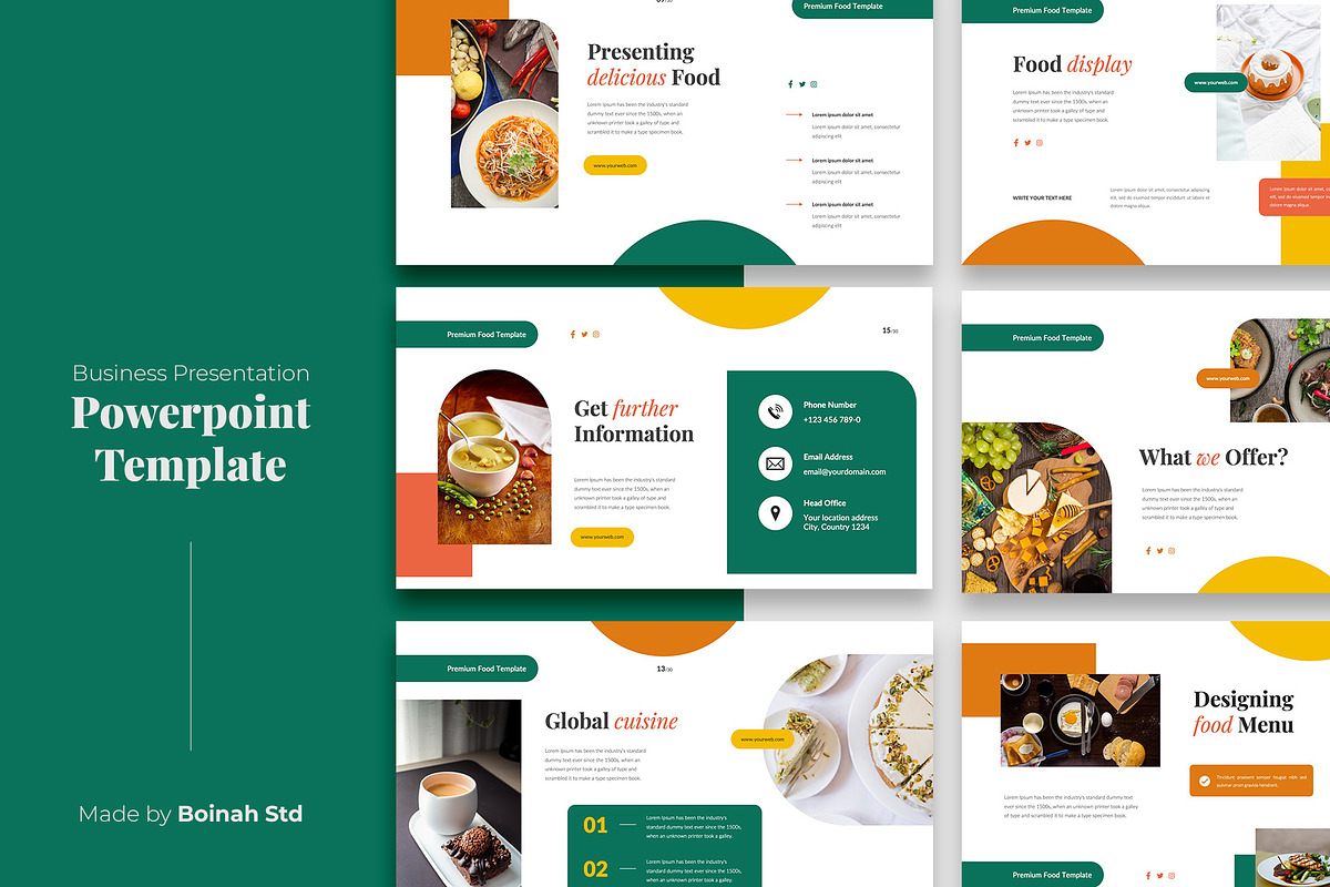 Food PowerPoint Template, a Presentation Template by Boinah Studio (Photo 4 of 7)