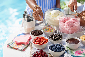 Summer pool party ice cream buffet w, a Photo by Dvoevnore photos