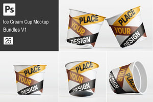Ice cream cup mockup bundles V1