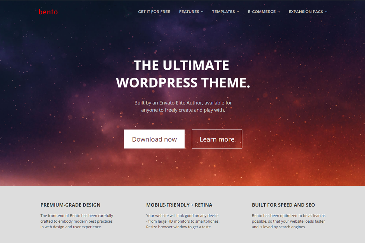 Bento Universal Theme + Expansion, a WordPress Template by Satori Studio