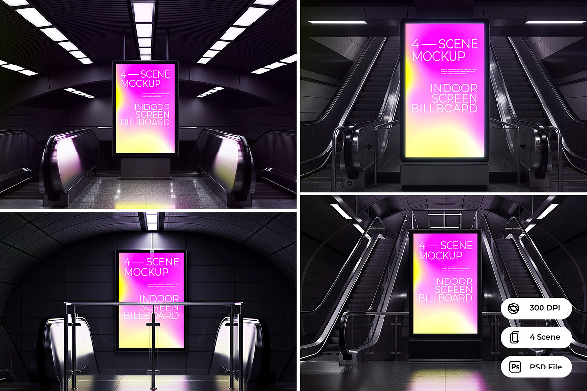 Indoor Screen Billboard Mockup, an Advertising Mockup by Nathatype (Photo 1 of 9)