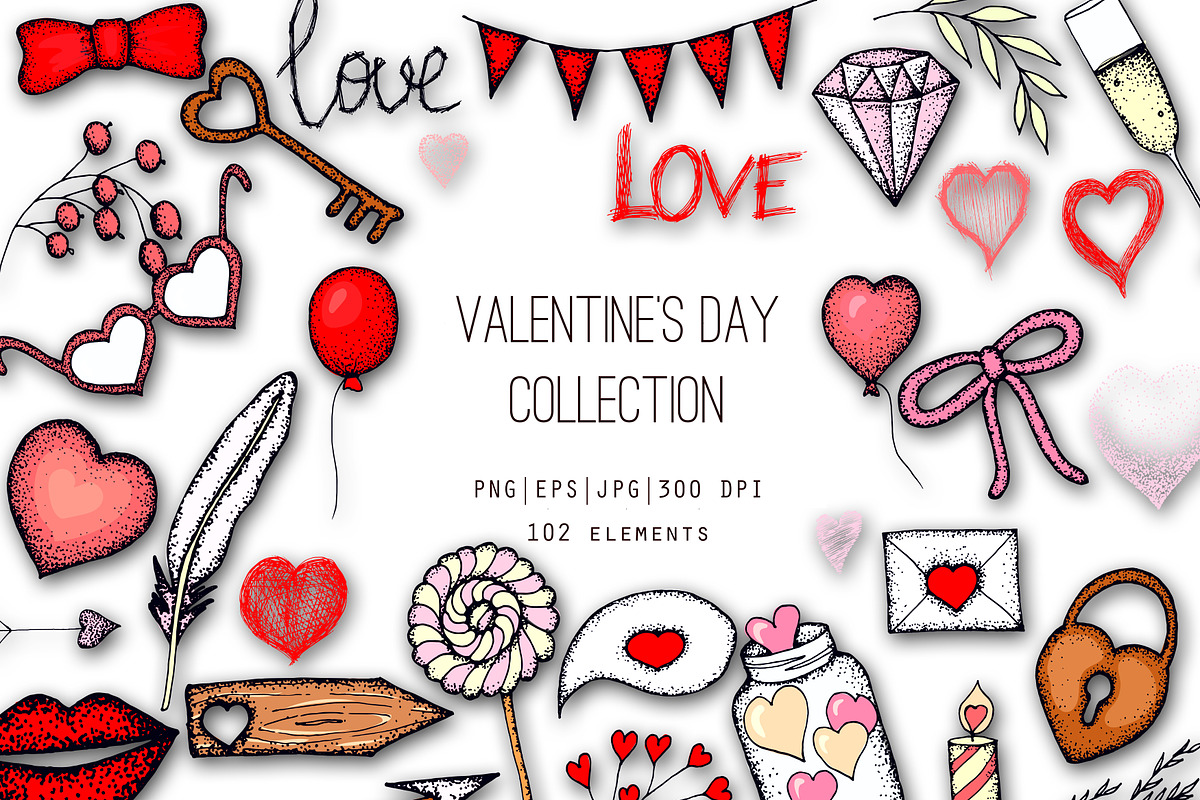 Valentine's Day Collection, a Background Graphic by Hand drawn Boutique (Photo 1 of 8)