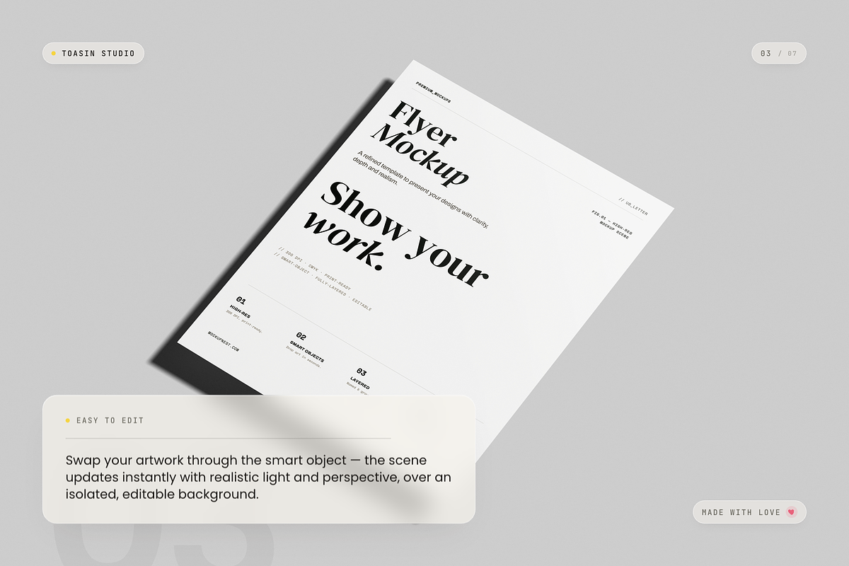 US Letter Flyer Mockup, an Advertising Mockup by Toasin Studio (Photo 3 of 7)
