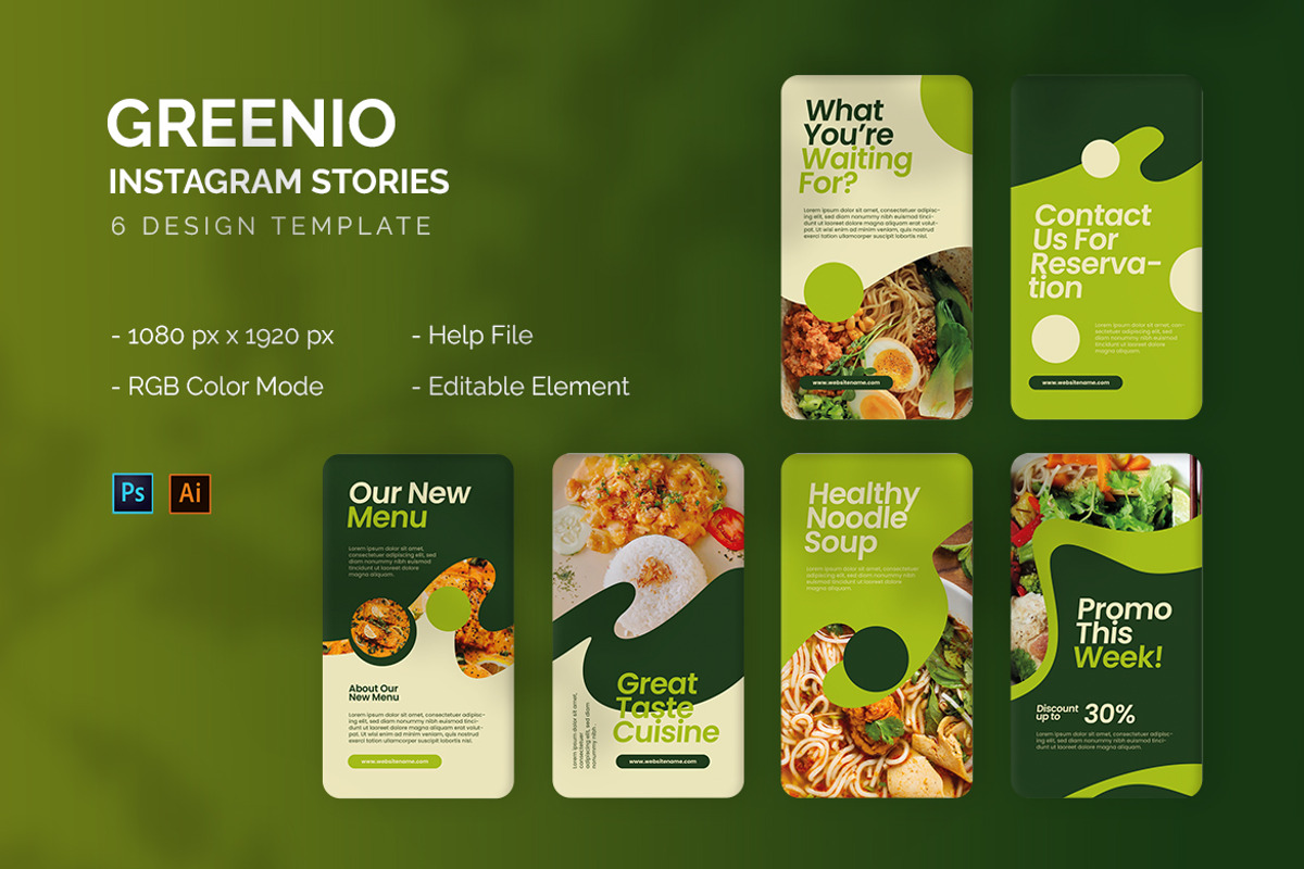 Greenio - Instagram Story, a Social Media Template by StreaksideStd