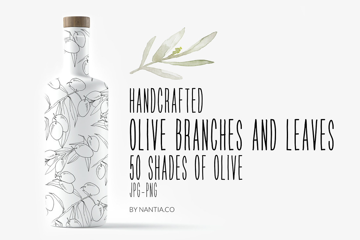 Olive Branch & Leaves Illustrations, a Texture Illustration by Greek fonts by nantia.co (Photo 1 of 9)