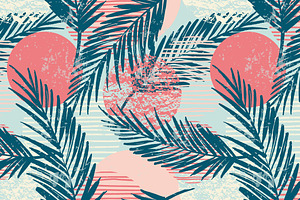 Summer Adventure. 6 Seamless Pattern