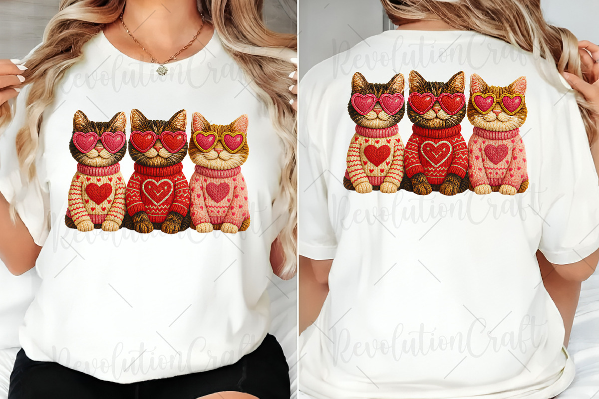 Faux Crochet Valentines Cats Png, an Illustration by OK Design (Photo 4 of 6)