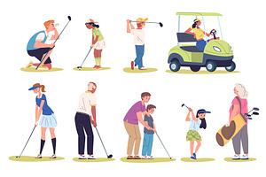 Golf players characters. Rich people, a Sport Illustration by Stock-Smart-Start