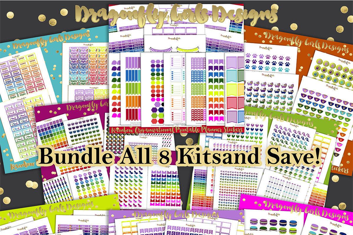 Rainbow Organizational Stickers, a Graphic by Dragonfly Girls Designs (Photo 7 of 7)