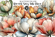 Whimsical Spring Tulip Flower Clipar, an Illustration by OK Design (Thumbnail 1 of 5)