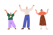 Happy people with raised hands up, a Person Illustration by Good Studio (Thumbnail 8 of 12)
