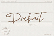 Drekmit Chic Script, a Script Font by Vultype Co. (Thumbnail 1 of 11)