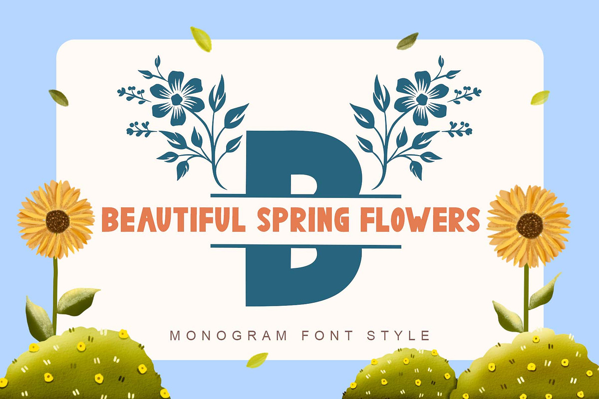 Beautiful Spring Flowers Monogram, a Handwritten Font by Yoga Letter (Photo 1 of 6)
