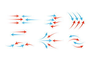 Warm and cold air flow signs set, an Illustration by art PVP - market