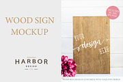 Wood Sign Mockup - Pink Floral, a Product Mockup by Harbor Design Co (Thumbnail 1 of 2)