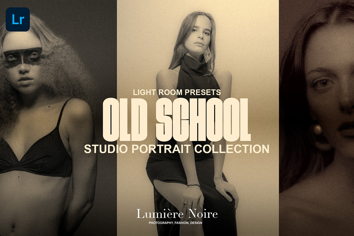 OldSchool Studio Portrait LR Presets, a Preset Add-On by Lumière Noire Studio (Photo 1 of 6)