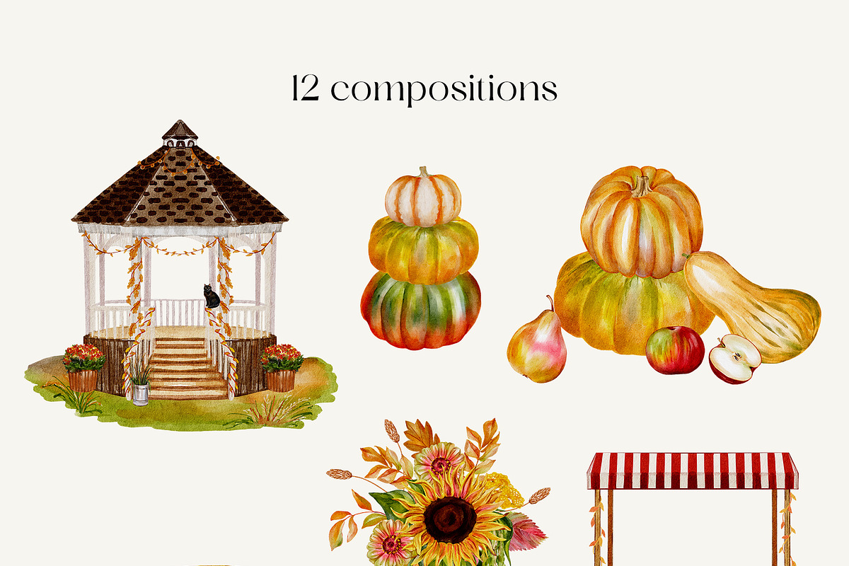 Harvest Festival Autumn Watercolor, a Seasonal Illustration by Catch the Dream Art (Photo 6 of 12)