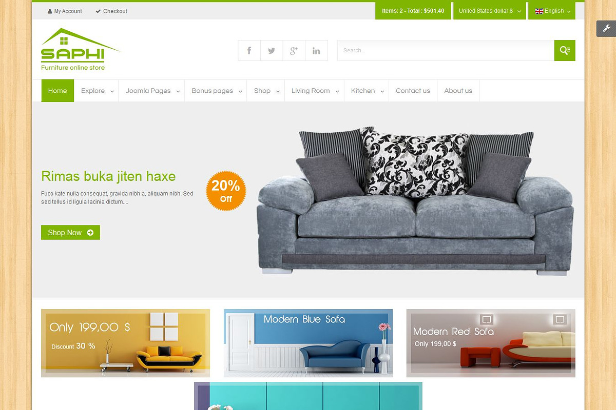 SJ Saphi - Furniture Joomla Theme, a Websites & App Template by YouTech (Photo 2 of 5)