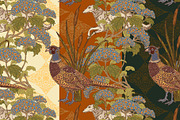Pheasant, Hydrangea, Borzoi, a Pattern Graphic by NayaChu (Thumbnail 1 of 9)