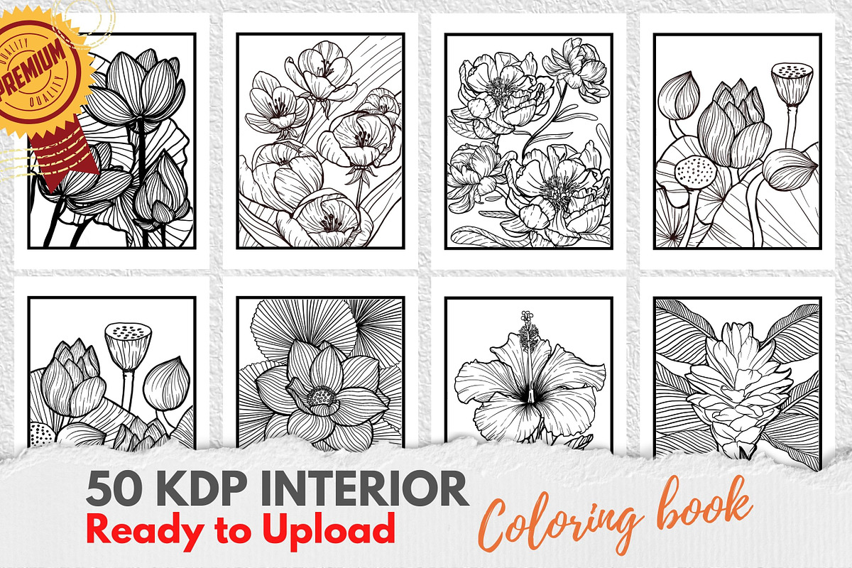 KDP Interiors, Flower Coloring Book, an Illustration by Jaboor Magics (Photo 2 of 5)