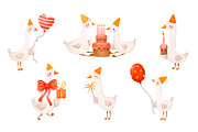 Cute Hand Drawn Birthday Goose, an Animal Illustration by the_myro (Thumbnail 2 of 13)