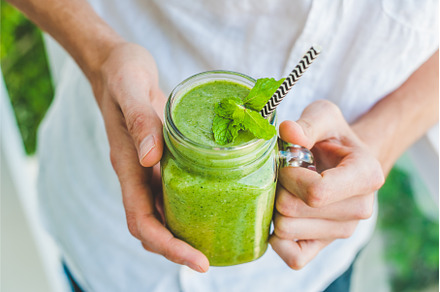 Mason jar mugs filled with green, a Food & Drink Photo by Elizaveta Galitskaya