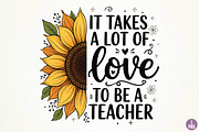 Sunflower Teacher Sublimation Design, a Seasonal Illustration by DreamPrint404 (Thumbnail 1 of 6)
