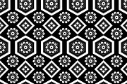 Mosaic Black and White Floral Geomet, a Pattern Graphic by Sharon Schwalbe (Thumbnail 2 of 2)