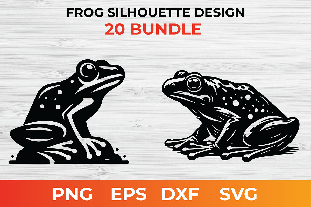 Frog Silhouette Design bundle, an Animal Illustration by bossdesigner (Photo 2 of 3)