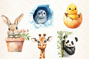 Funny Cute Animal Peeking Clipart, an Illustration by DreamCafeArt (Thumbnail 3 of 6)